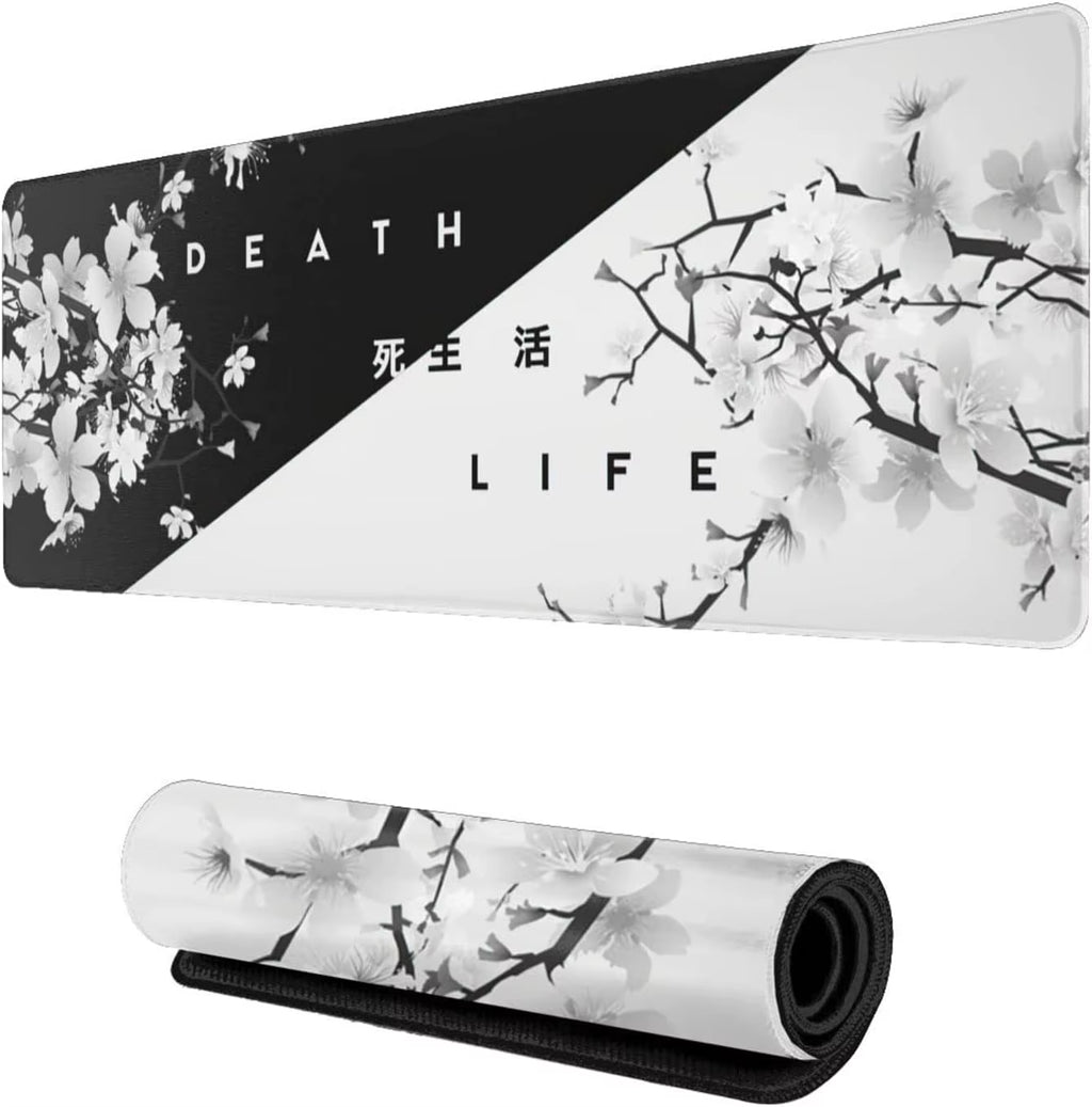 Black and White Cherry Blossom Gaming Mouse Pad 900X400 XL Extended Large Mouse Mat Desk Pad Non Slip Rubber Mousepad Gamer