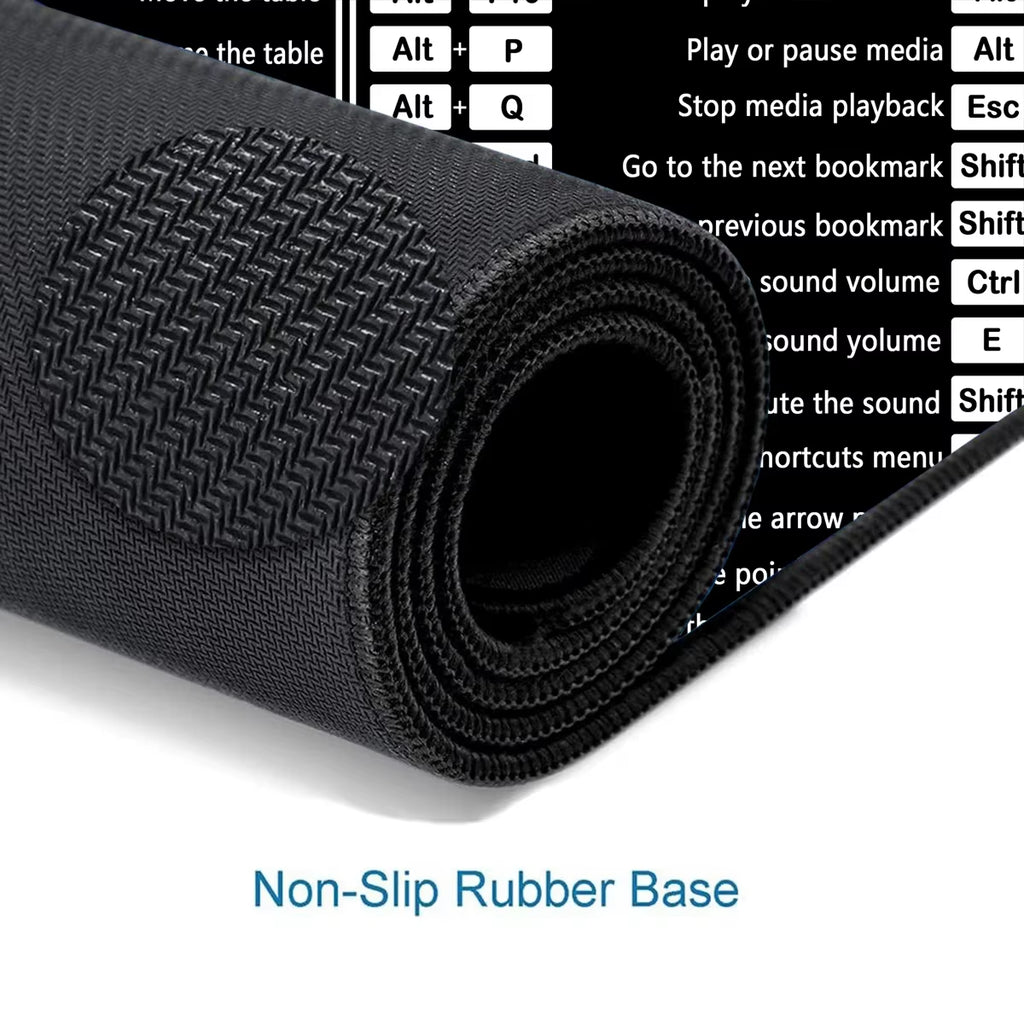 XXL Mouse Pad for Gamers Desk Table Non-Slip Unix Programmer Version Linux Commands Gaming Office Shortcuts Keyboard Mousepads