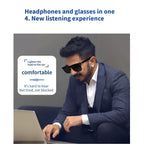 E13 Smart Glasses Wireless Bluetooth 5.0 Glasses with Headphones Hands-Free Calling Music Photograph,Black C