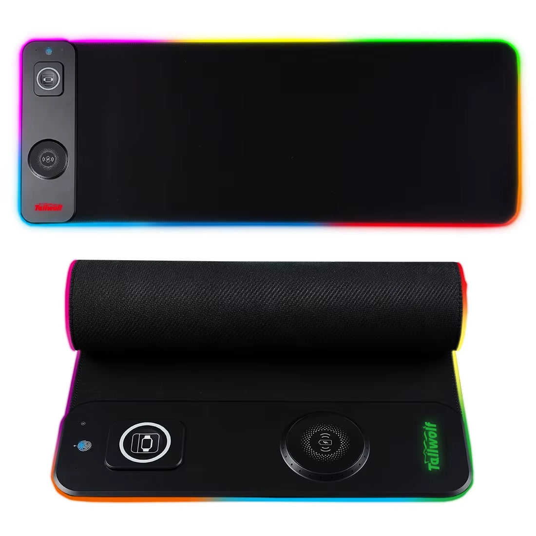 Wireless Charging RGB Luminous Mouse Pad Charger Phone Gaming Mousepad Desktop PC Laptop Computer Plate Mouse Mat Desktop Pad